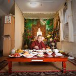U Pa Mok Kha is a monk from Myanmar who cannot eat after 12 noon. Local people bring him food and after he is done, he shares the rest of the food with them. Age: 55 Time: 11:17 AM Location: Jackson Heights, Queens<br/>